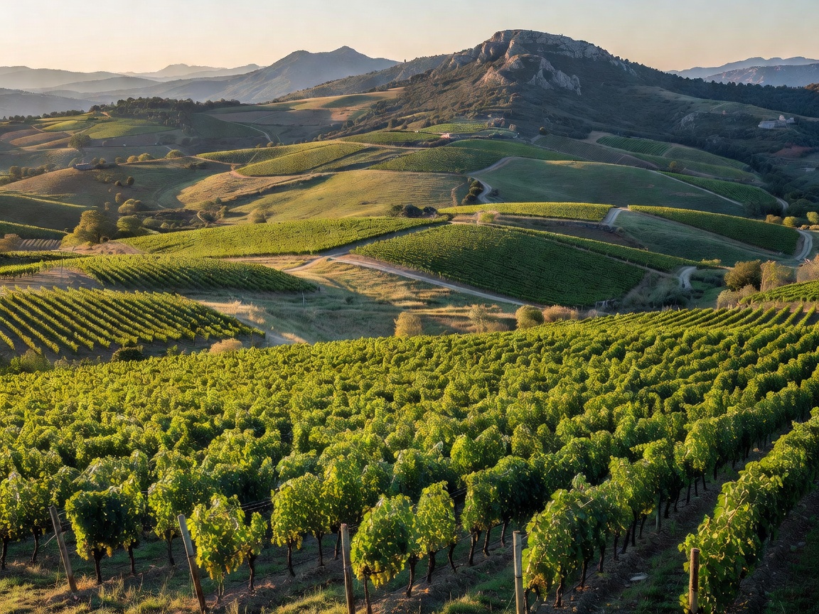 Vineyards and rolling hills in Rioja and Basque country